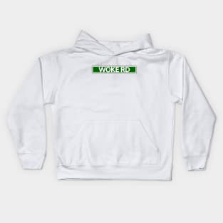 Woke Road Street Sign Kids Hoodie